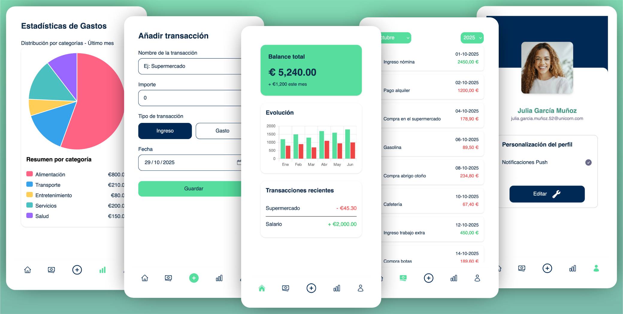 personal finances application